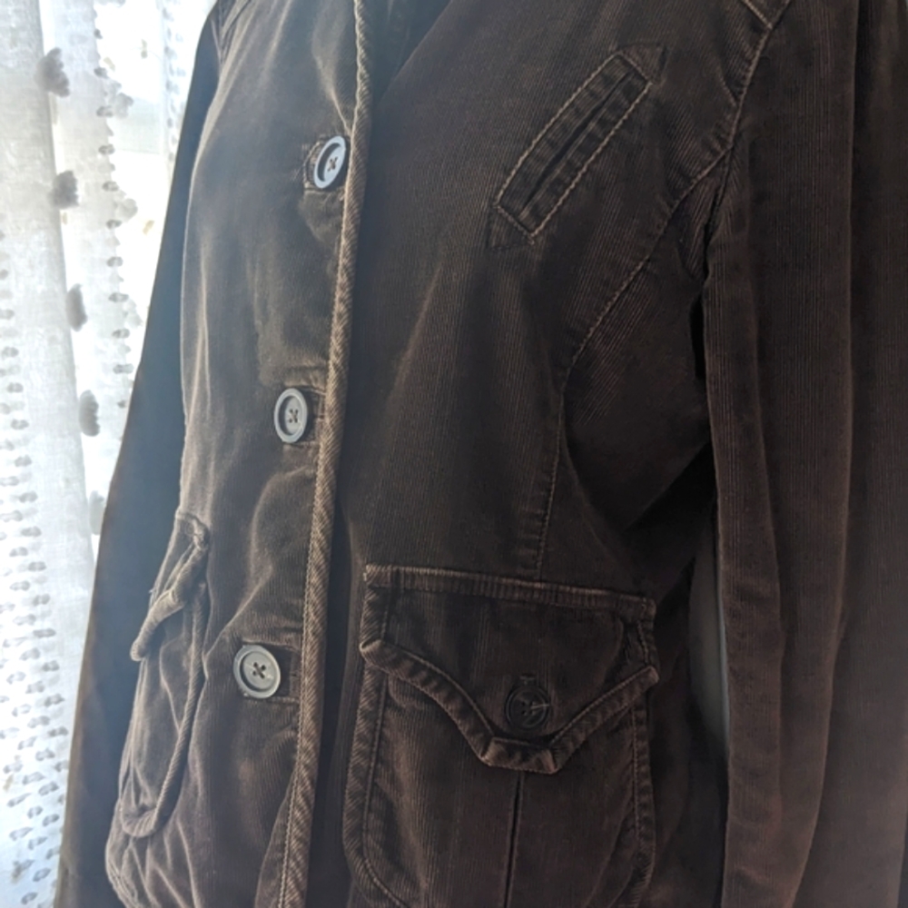 GAP Blazer Corduroy Stretch Brown Jacket - Picture 3 of 8